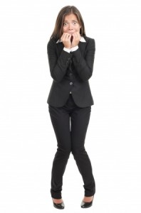 nervous woman