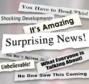 29988685 - surprising news headlines torn or ripped from newspapers reporting shocking gossip or developments from important events or items